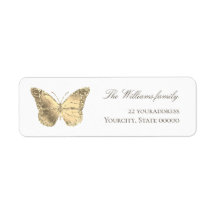 simulated foil butterfly label