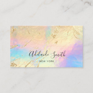 simulated foil details FAUX holographic effect Business Card