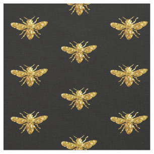 simulated glitter bees fabric