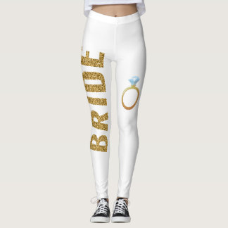 Simulated Glitter BRIDE leggings with Ring