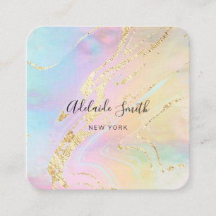simulated glitter foil FAUX holographic effect Square Business Card