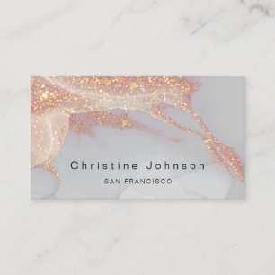simulated glitter ink business card