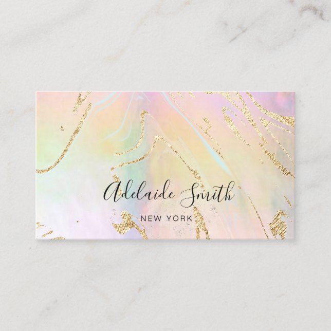 simulated glitter on FAUX iridescent effect Business Card (Front)