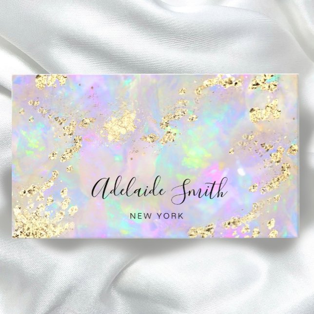 simulated glitter on faux iridescent opal texture business card (Creator Uploaded)