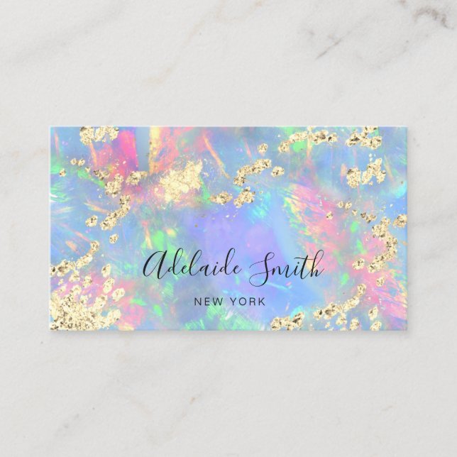simulated glitter on opal business card (Front)