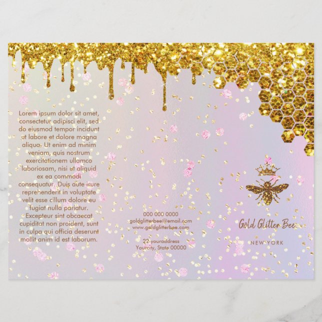 simulated glitter queen bee brochure (Front)