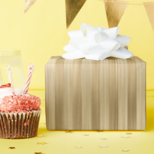 Simulated Gold Foil Texture Stripes Celebration Wrapping Paper