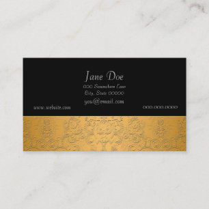 Simulated Gold with Embossed Ornate Design Business Card