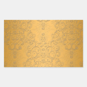 Simulated Gold with Embossed Ornate Design Sticker