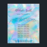 simulated holographic iridescent background flyer<br><div class="desc">beauty salon professional makeup artist flyer</div>