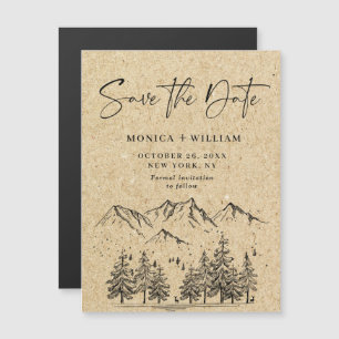 Simulated Kraft Paper Save the Date Magnetic Card