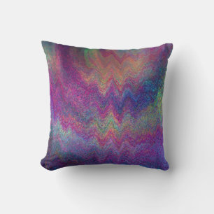 Simulated Metallic Paint Multi-coloured Throw Pillow