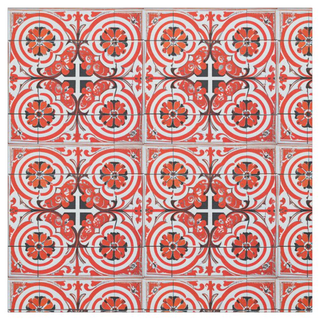 Simulated Mosaic Tile Repeat Easy Cut and Match  Fabric (Swatch)