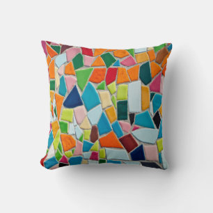 Simulated Mosaic Wall Throw Pillow