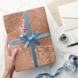 Simulated Rose Gold Foil Texture Elegant Celebrate Wrapping Paper