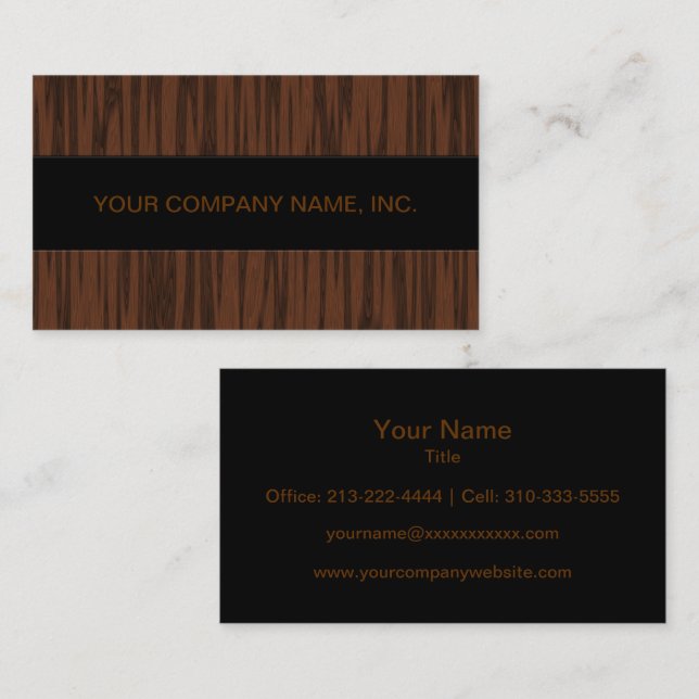 Simulated Walnut Business Card (Front/Back)