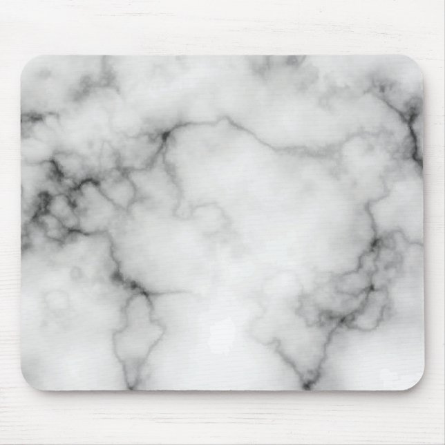 Simulated White and Black Marble Mouse Pad (Front)