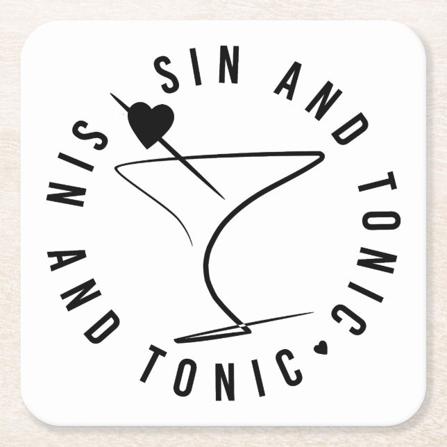 Sin and Tonic Coaster (Front)