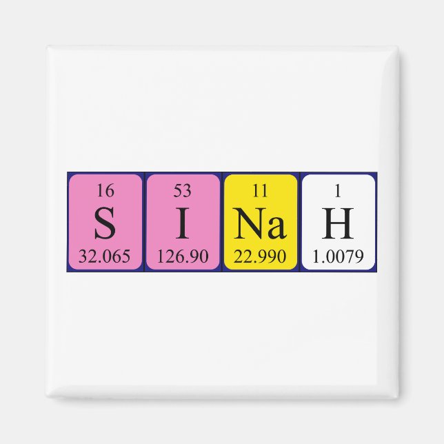 Sinah periodic table name magnet (Front)