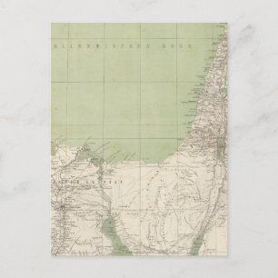 Sinai, Egypt, Syria Atlas Map Postcard