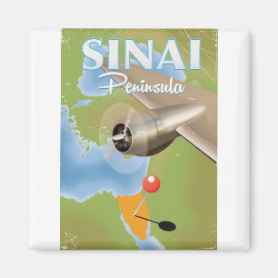 Sinai Peninsula Flight travel poster Magnet