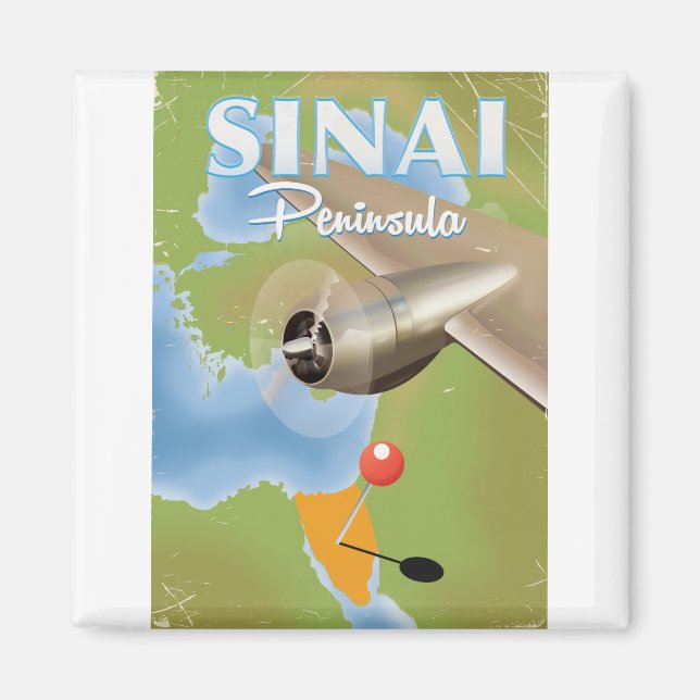 Sinai Peninsula Flight travel poster Magnet (Front)