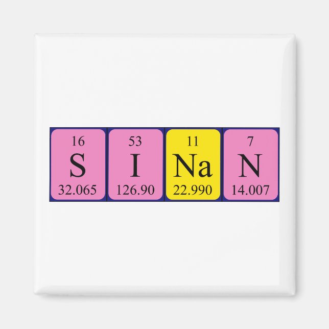 Sinan periodic table name magnet (Front)