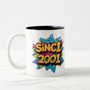 SINCE 2001 Graffiti Style – Urban Neon Street Art  Two-Tone Coffee Mug