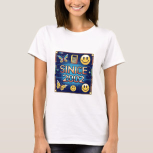 SINCE 2002 – Retro Computer Pixel Font & Digital N T-Shirt