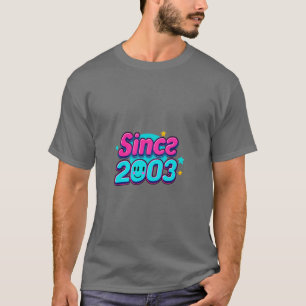 Since 2003 Retro Neon Birthday Shirt – Vibrant Pix