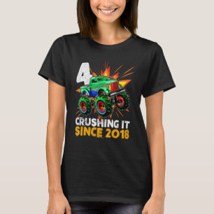 Since 2018 Kids 4th Birthday 4 Years Old Monster T T-Shirt