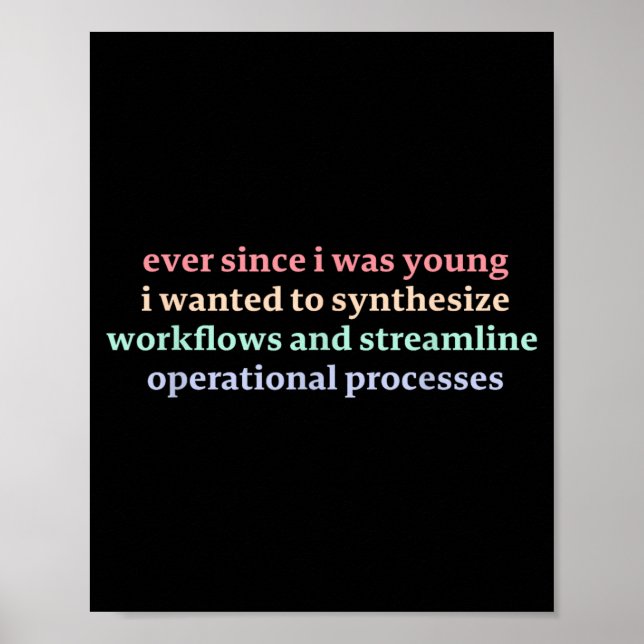 Since I was Young I Wanted to Synthesize Workflows Poster (Front)