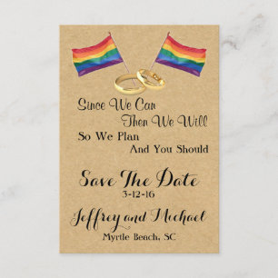 Since We Can: Gay Wedding Save The Date Cards