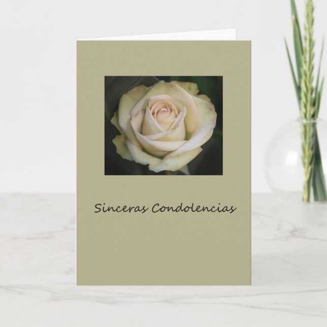 Sinceras Condolencias Spanish sympathy card (Front)