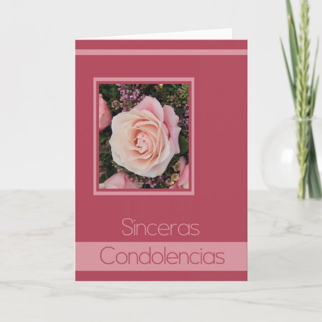 Sinceras Condolencias Spanish sympathy card (Front)