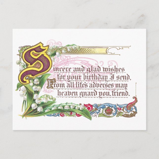 Sincere Birthday Postcard (Front)