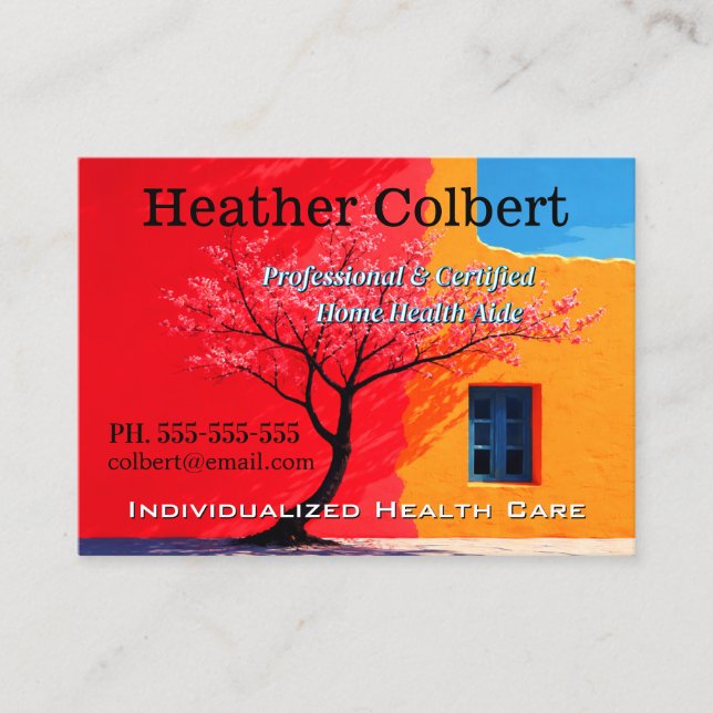 Sincere Friendly Cheerful Professional Caregiver  Business Card (Front)
