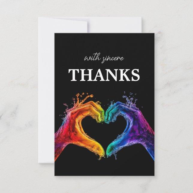 🌈 ❤️ Sincère MERCI Coeur de la fierté mariage (Devant)