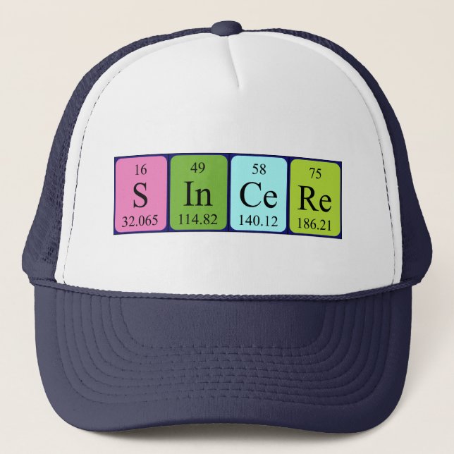 Sincere periodic table name hat (Front)