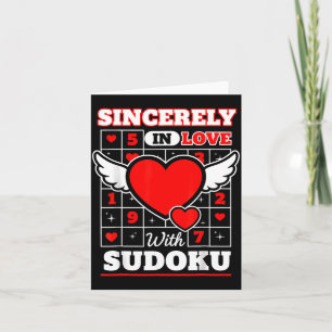 Sincerely In Love With Sudoku Cute Valentines  Card