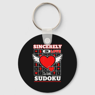 Sincerely In Love With Sudoku Cute Valentines  Keychain