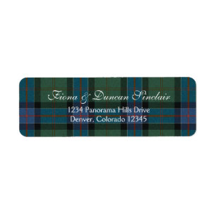 Sinclair Ancient Hunting Tartan Address Label