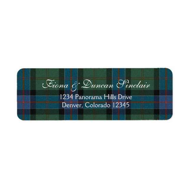Sinclair Ancient Hunting Tartan Address Label (Front)