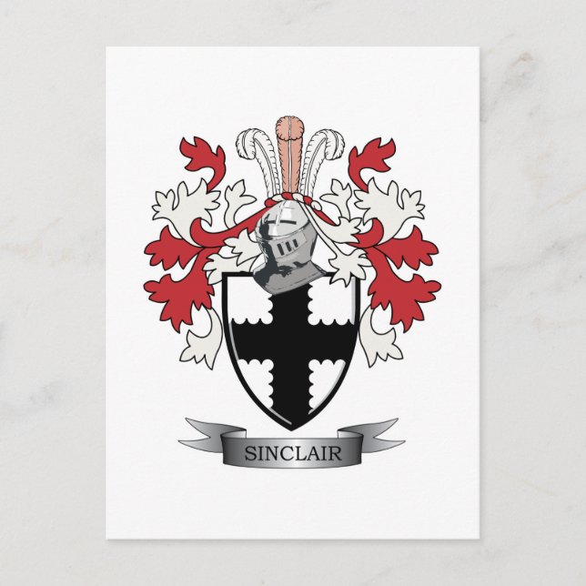 Sinclair Family Crest Coat of Arms Postcard (Front)
