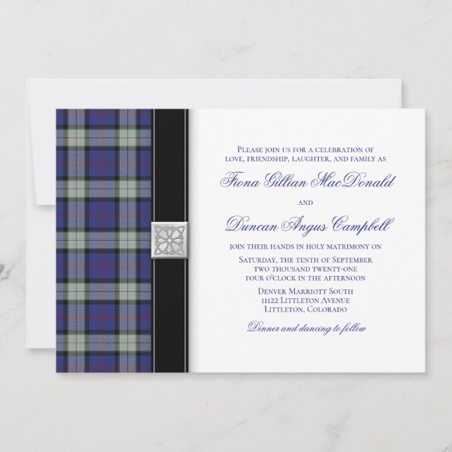 Sinclair robe Tartan Faire-part de mariage (Devant)
