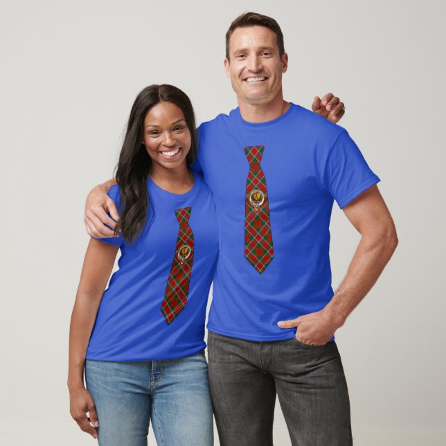 Sinclair Scottish Badge & Tartan Necktie T-Shirt (Unisex)