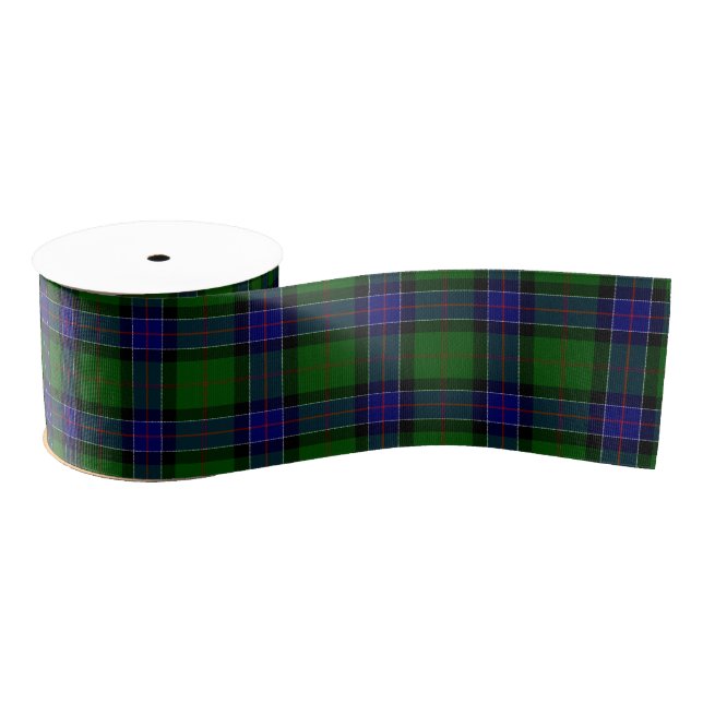 Sinclair tartan blue green plaid grosgrain ribbon (Spool)