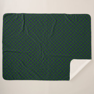 Sinclair tartan blue green plaid sherpa blanket
