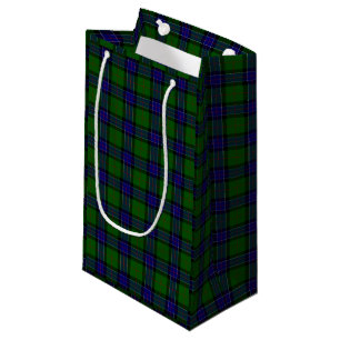 Sinclair tartan blue green plaid small gift bag