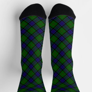 Sinclair tartan blue green plaid socks